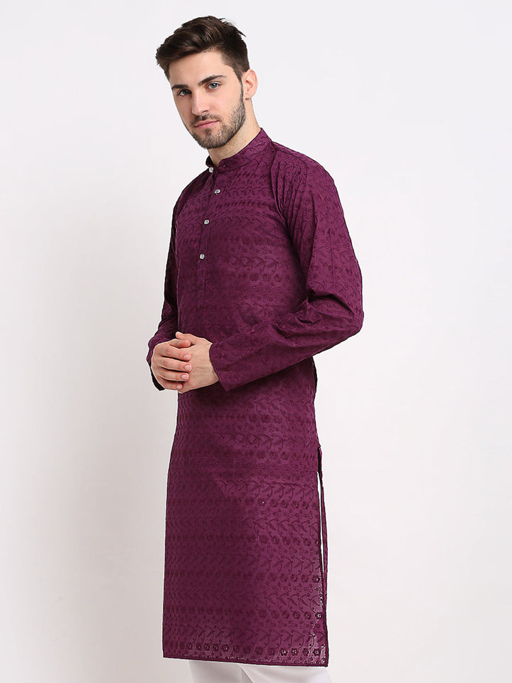 Men Ethnic  Embroidered  Pure Cotton Kurta