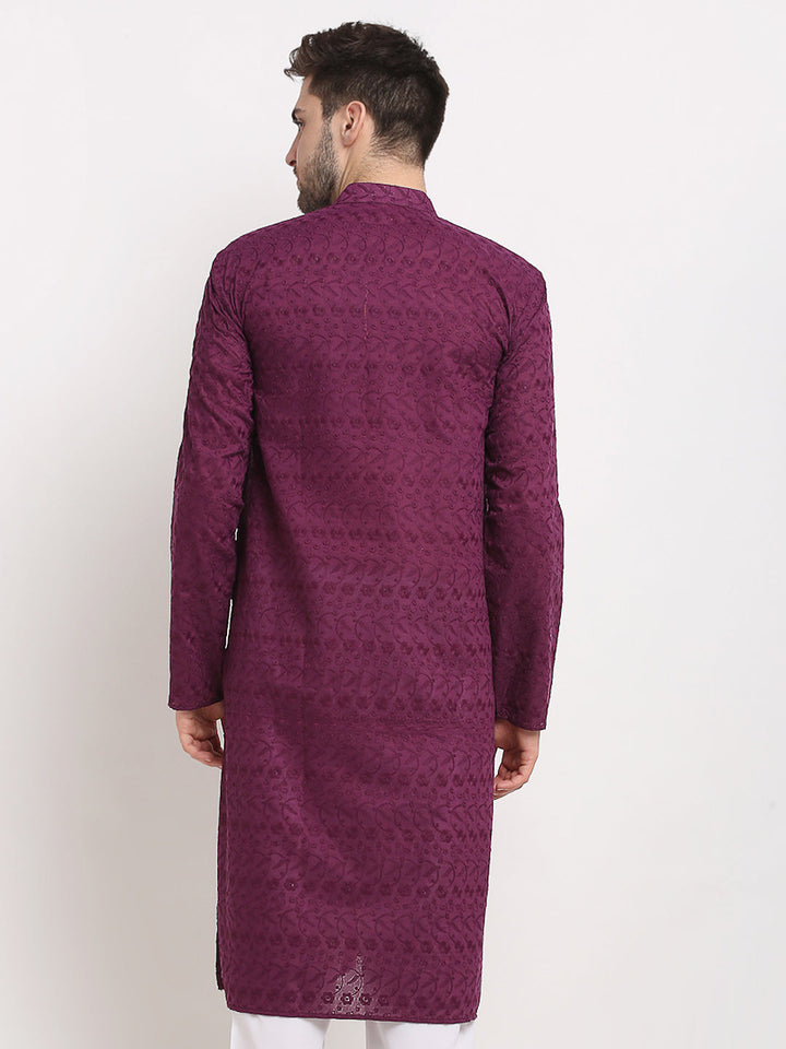 Men Ethnic  Embroidered  Pure Cotton Kurta