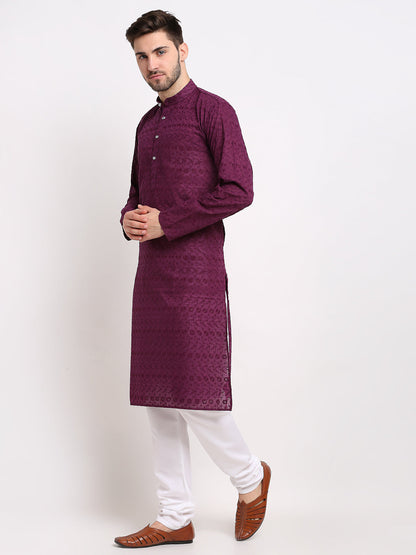 Men Ethnic  Embroidered  Pure Cotton Kurta