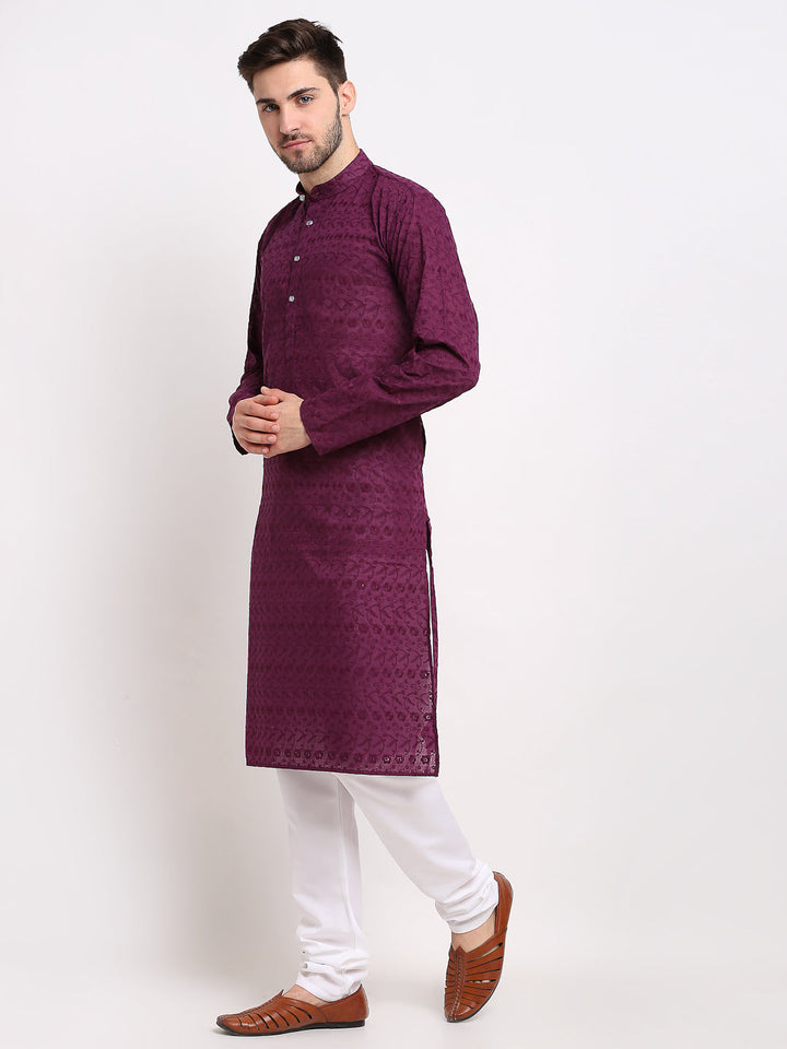 Men Ethnic  Embroidered  Pure Cotton Kurta