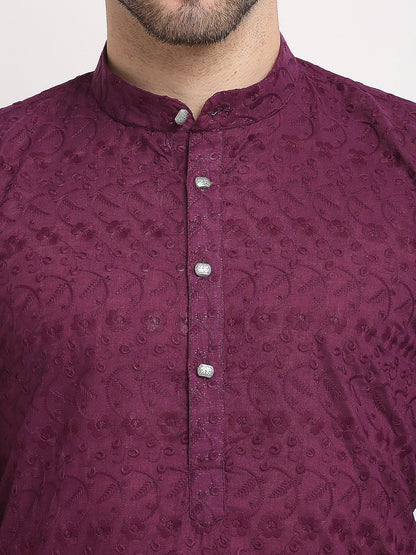 Men Ethnic  Embroidered  Pure Cotton Kurta