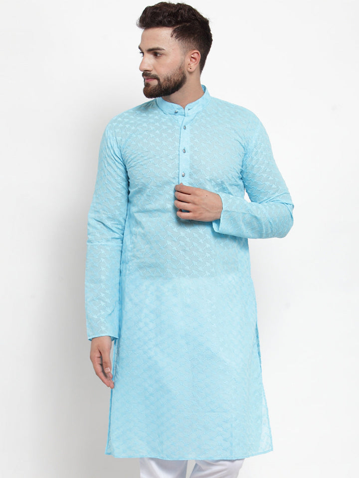 Men Ethnic  Embroidered  Pure Cotton Kurta