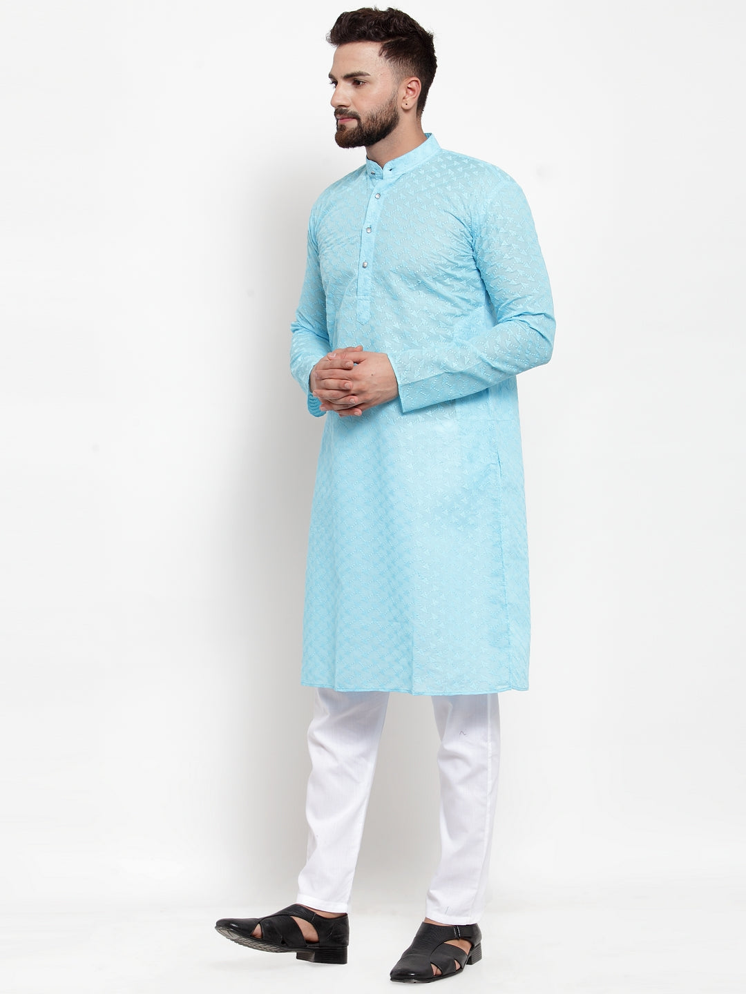 Men Ethnic  Embroidered  Pure Cotton Kurta