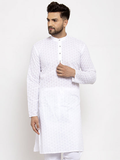 Men Ethnic  Embroidered  Pure Cotton Kurta