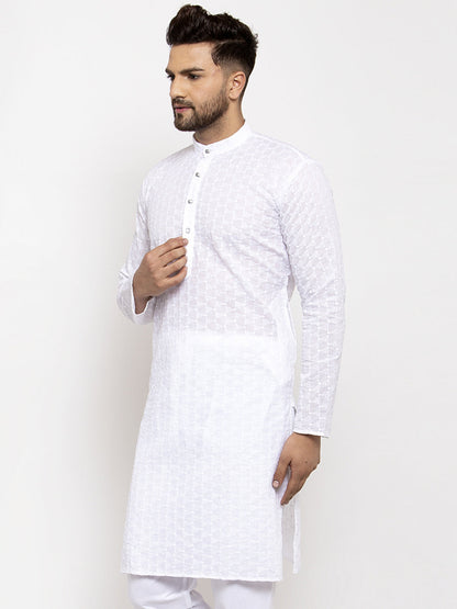 Men Ethnic  Embroidered  Pure Cotton Kurta