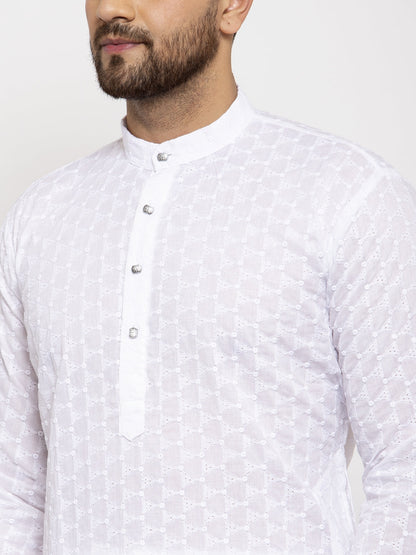 Men Ethnic  Embroidered  Pure Cotton Kurta