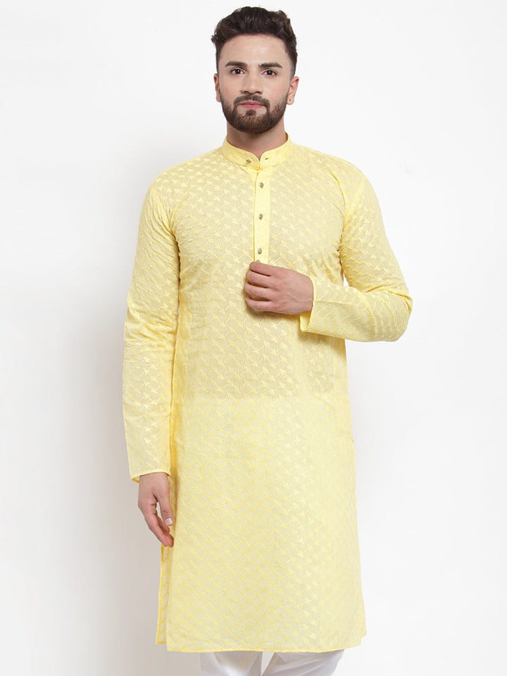 Men Ethnic  Embroidered  Pure Cotton Kurta