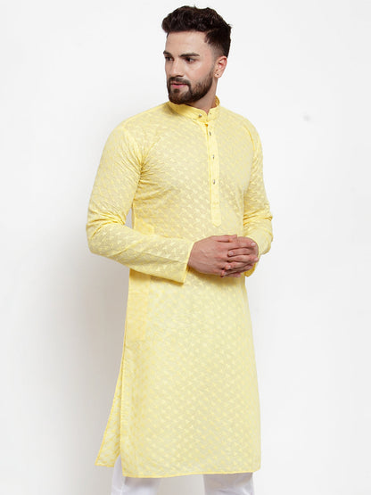 Men Ethnic  Embroidered  Pure Cotton Kurta