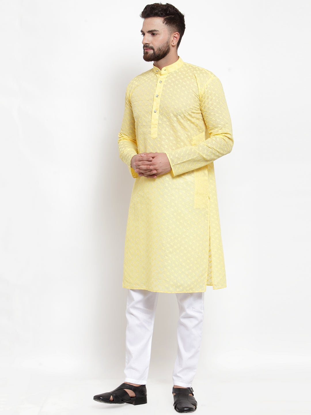 Men Ethnic  Embroidered  Pure Cotton Kurta