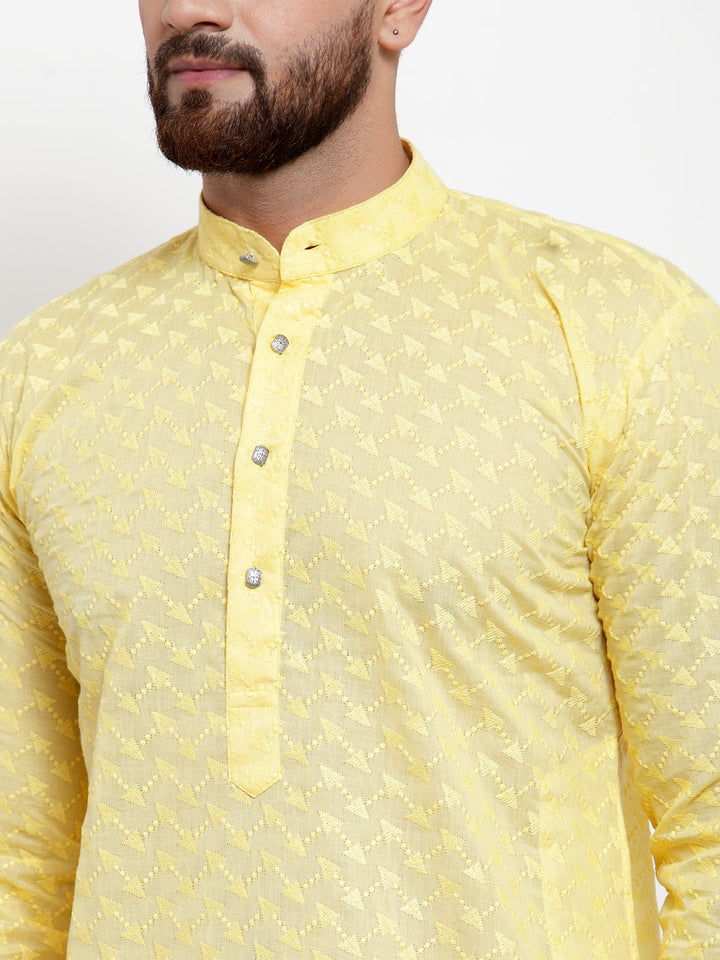 Men Ethnic  Embroidered  Pure Cotton Kurta