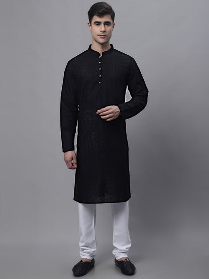 Men'S Black Embroiderd Kurtas