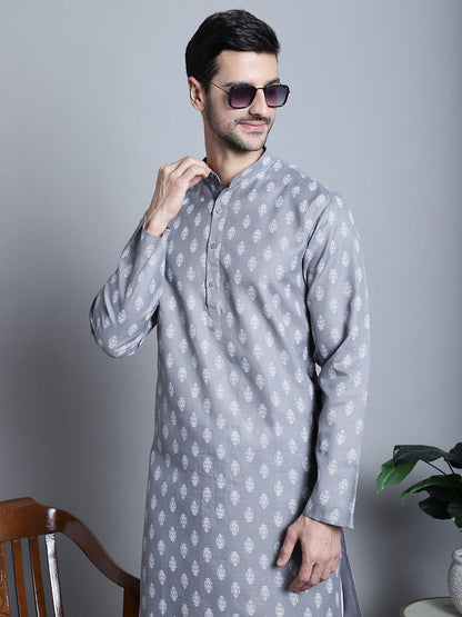 Men'S Cotton Floral Printed Kurtas
