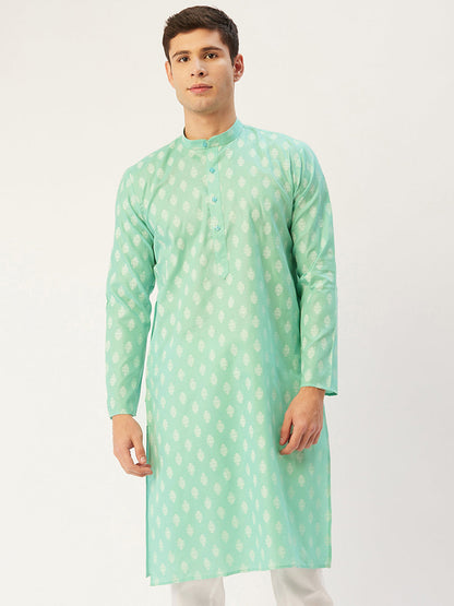 Men'S Cotton Floral Printed Kurtas