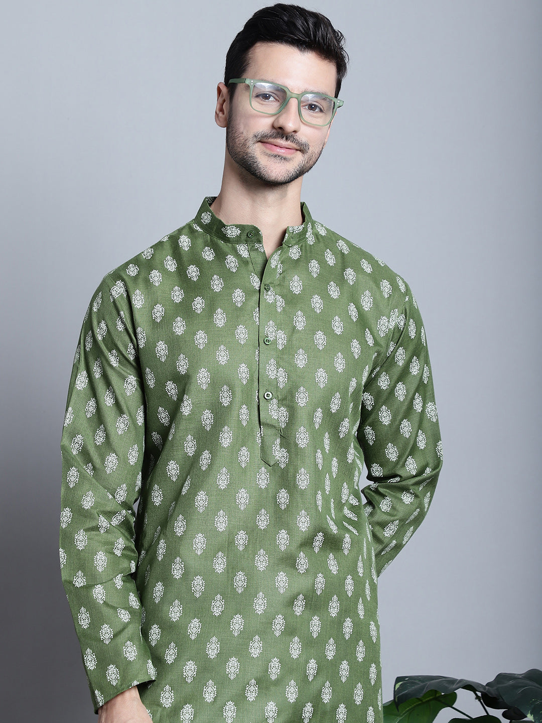 Men'S Cotton Floral Printed Kurtas