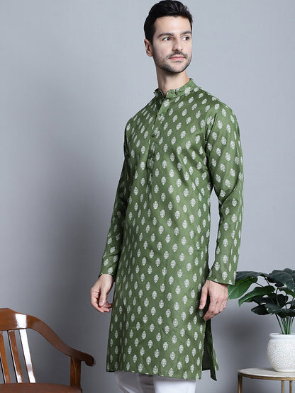 Men'S Cotton Floral Printed Kurtas