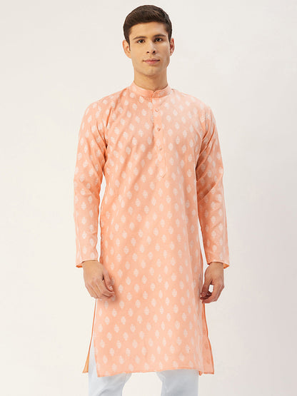 Men'S Cotton Floral Printed Kurtas