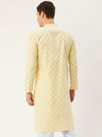 Men'S Cotton Floral Printed Kurtas