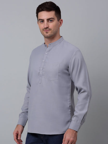 Men'S Black Solid Short Kurtas