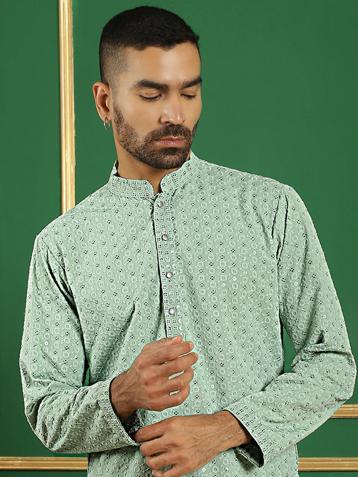 Sequin Embroidered Pure Cotton Kurtas
