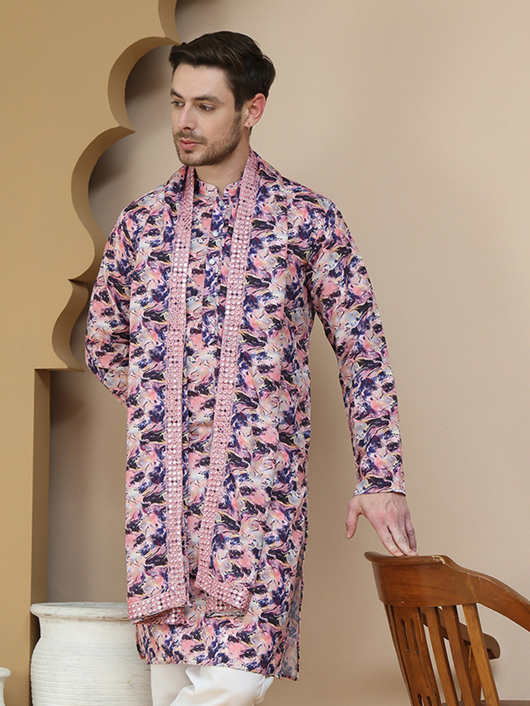 Abstract Printed Kurtas With Matching Dupatta