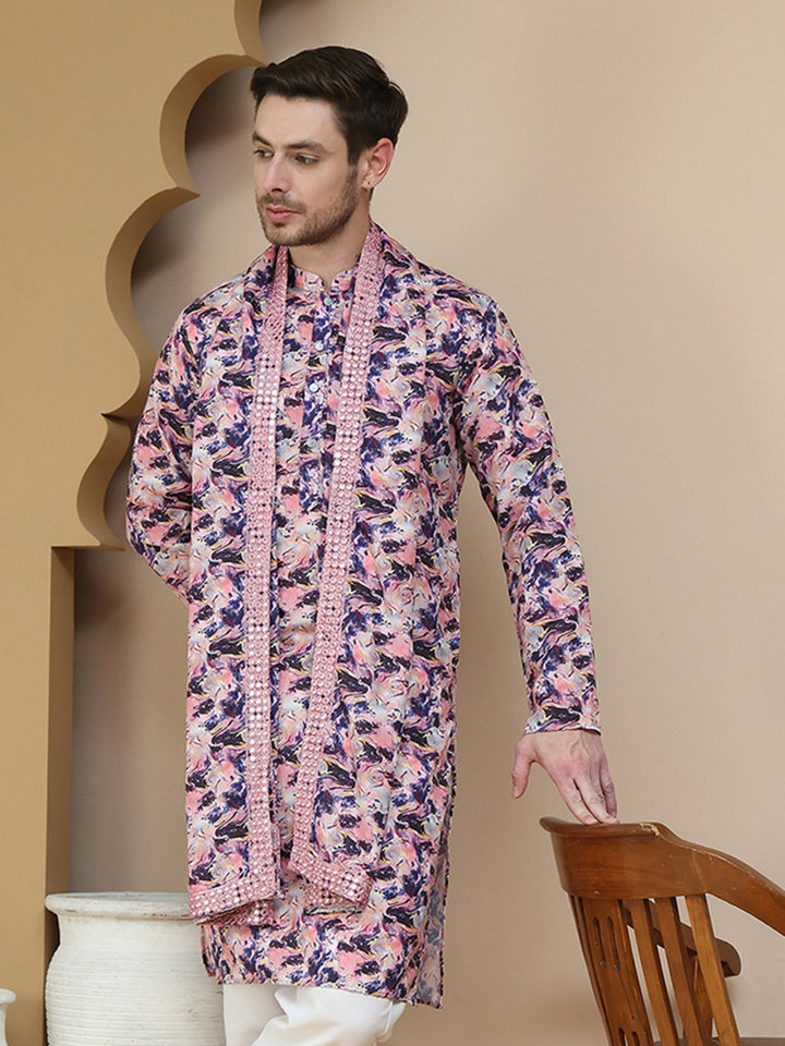 Abstract Printed Kurtas With Matching Dupatta