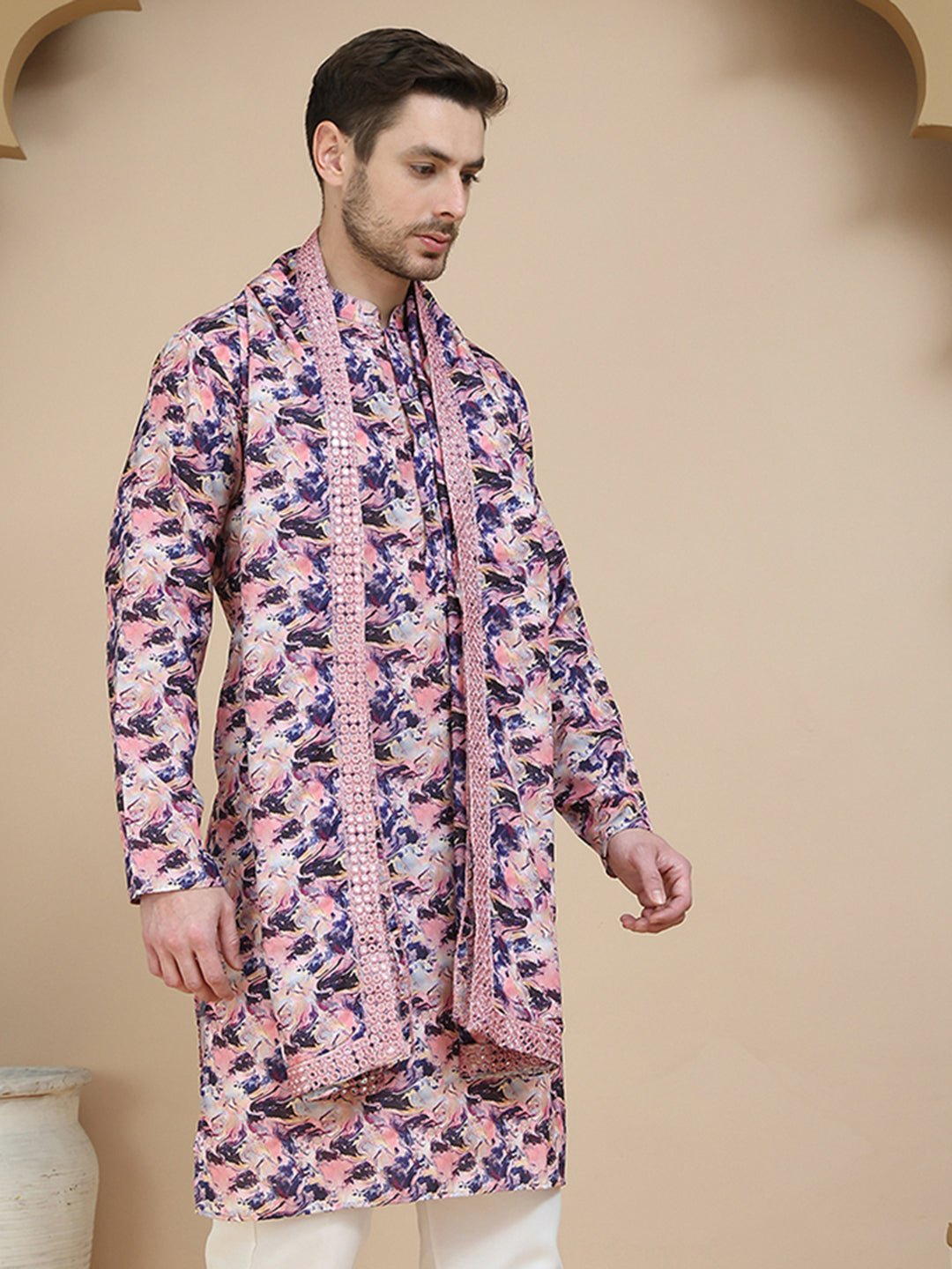 Abstract Printed Kurtas With Matching Dupatta