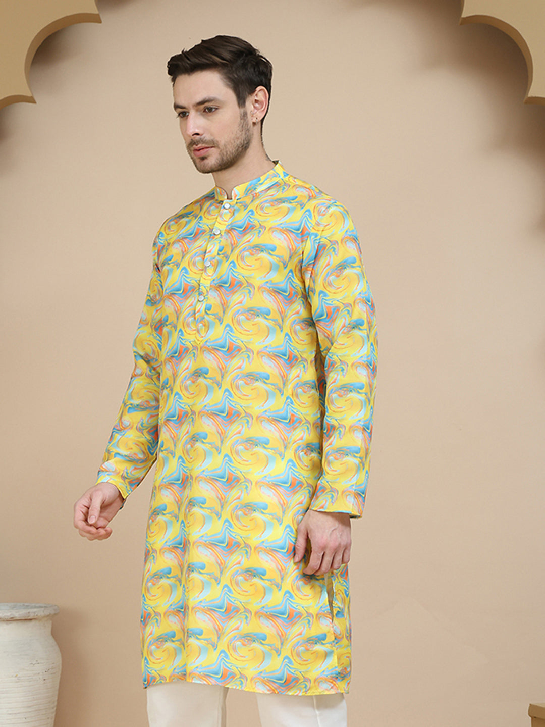 Abstract Printed Kurtas With Matching Dupatta