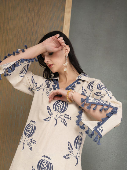 Printed Cotton Straight Kurta Pant Set