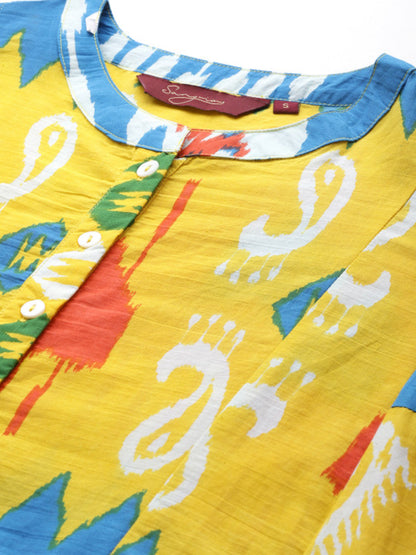 Printed Cotton A-Line Kurta Palazzo Set