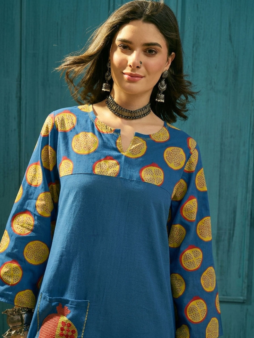 Printed Cotton Straight Kurta Palazzo Set