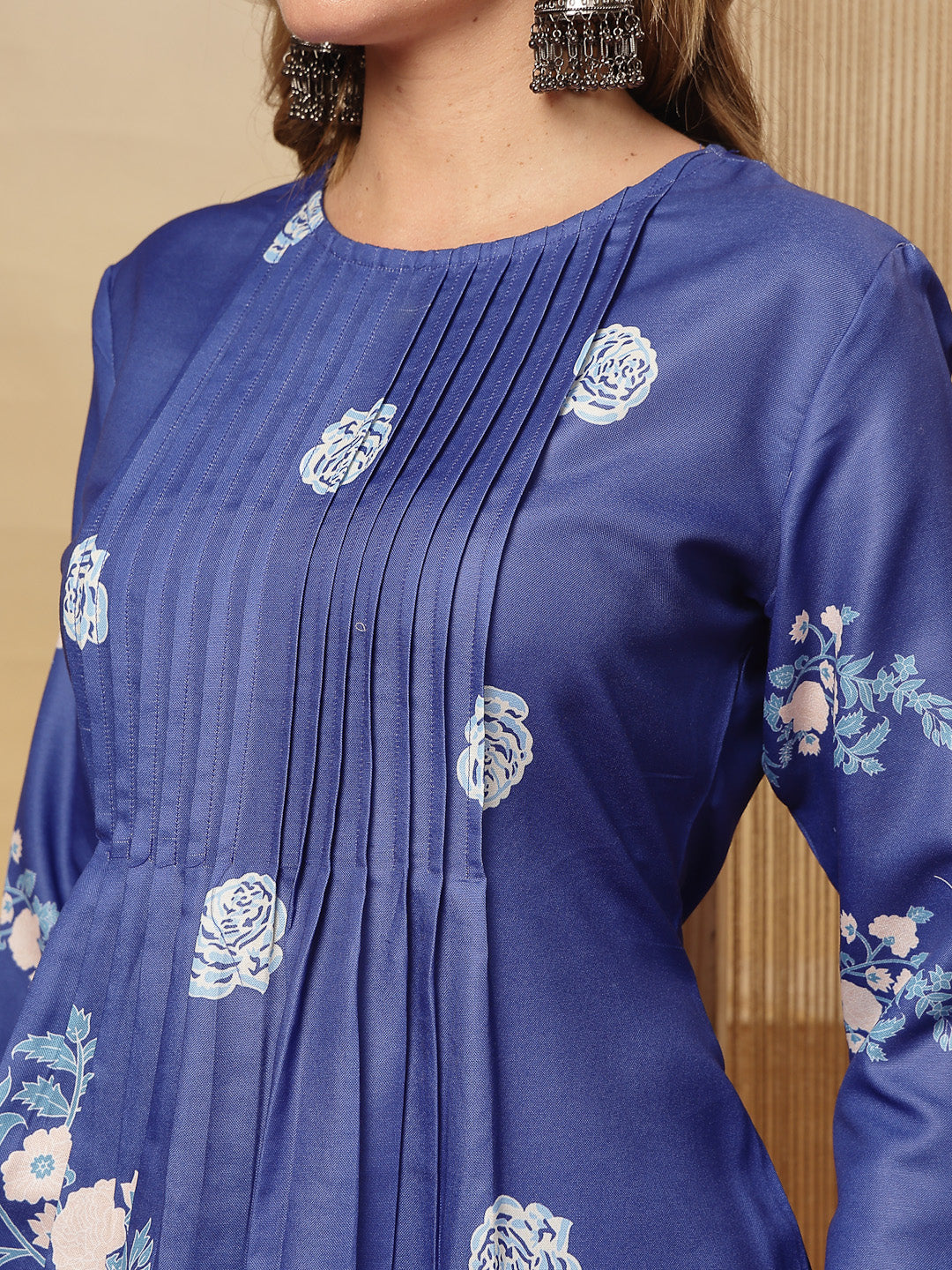 Floral Printed Rayon A-Line Kurta Pant Dupatta Set