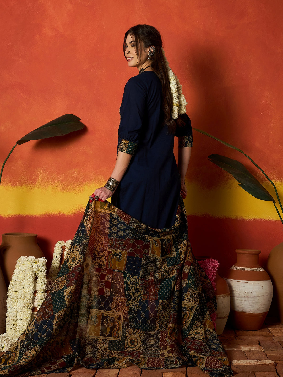 Solid Cotton Straight Kurta Pant Dupatta Set