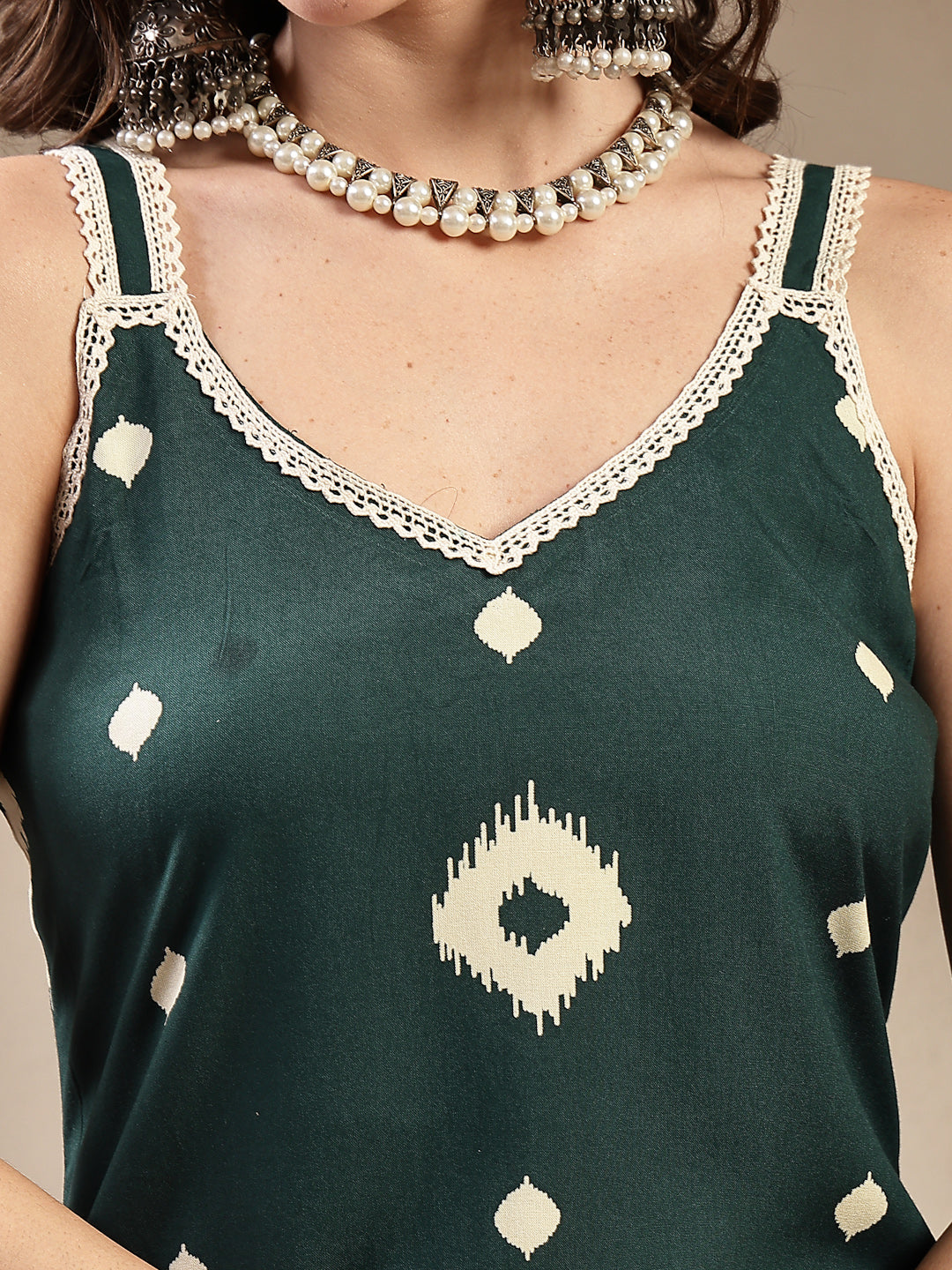 Ikkat Printed Rayon Straight Kurta Pant Dupatta Set