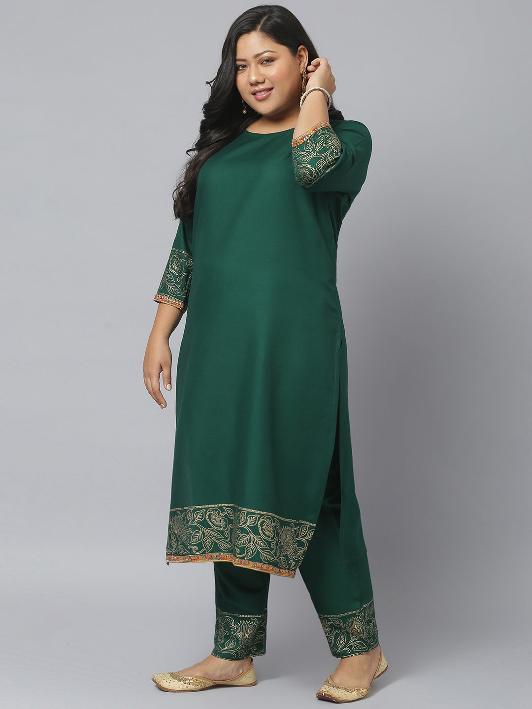 Women Block Print Rayon Straight Kurta Pant Dupatta Set (Pre-Order)