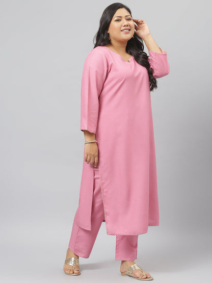 Women Solid Rayon Straight Kurta Pant Dupatta Set (Pre-Order)