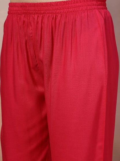 Bandhej Printed Rayon Alia Cut Kurta Pant Dupatta Set (Pre-Order)