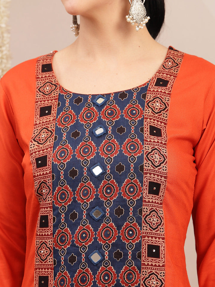 Solid Rayon A-Line Kurta Palazzo Dupatta Set