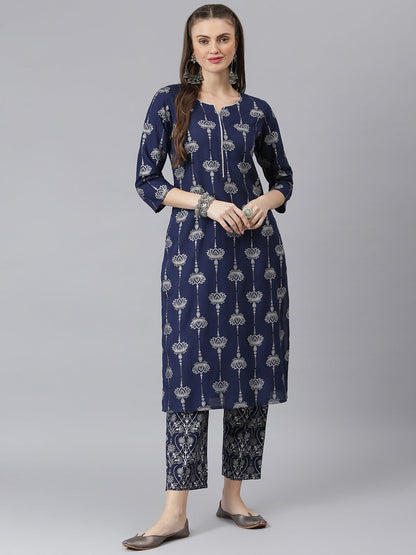 Women Floral Print Rayon Straight Kurta Pant Set (Pre-Order)