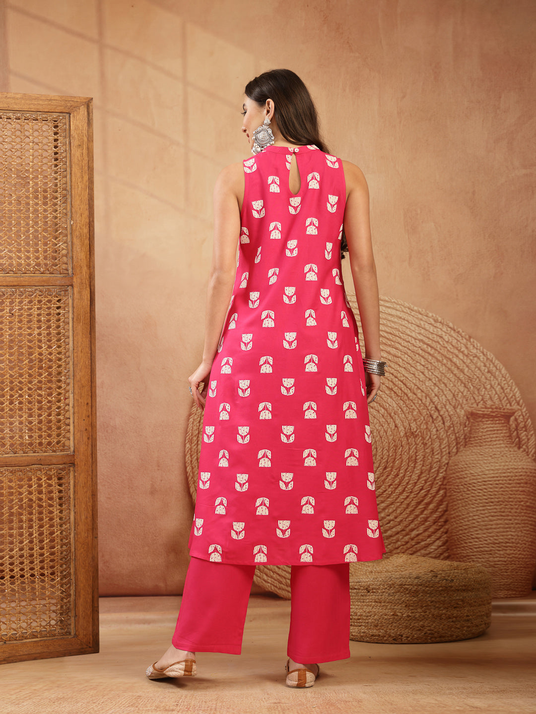 Floral Printed Rayon A-Line Kurta Pant Set