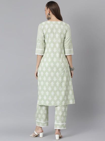 Women Floral Print Rayon Straight Kurta Pant Set (Pre-Order)