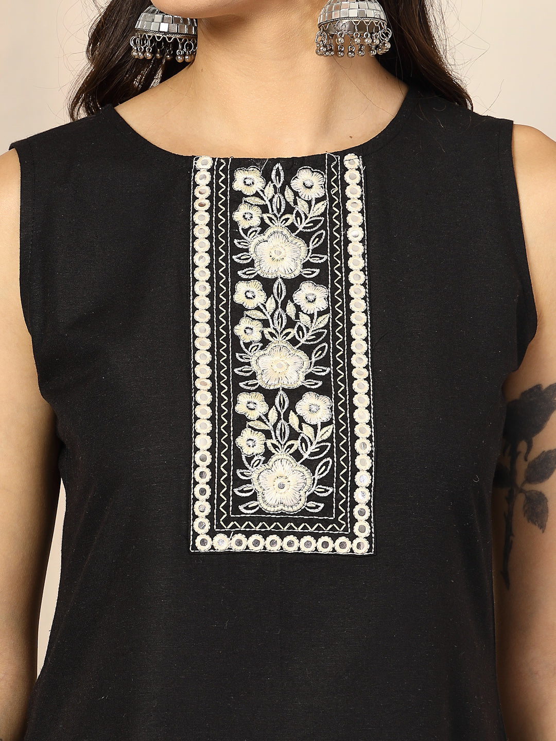 Embroidered Cotton Blend Straight Kurta Pant Set (Pre-Order)