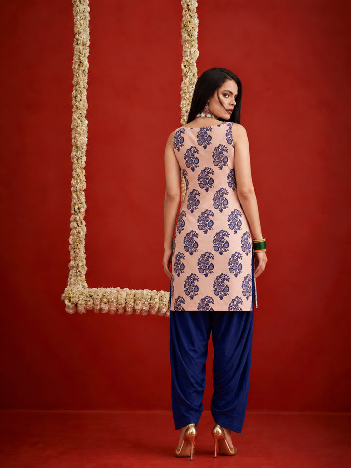 Printed Rayon Short Kurti With Farshi Salwar Set