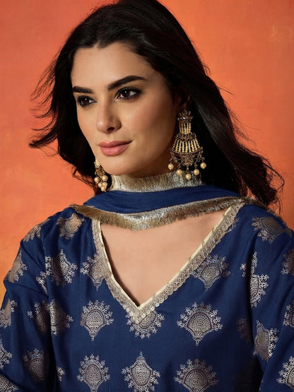 Printed Rayon A-Line Kurti Farshi Salwar With Dupatta