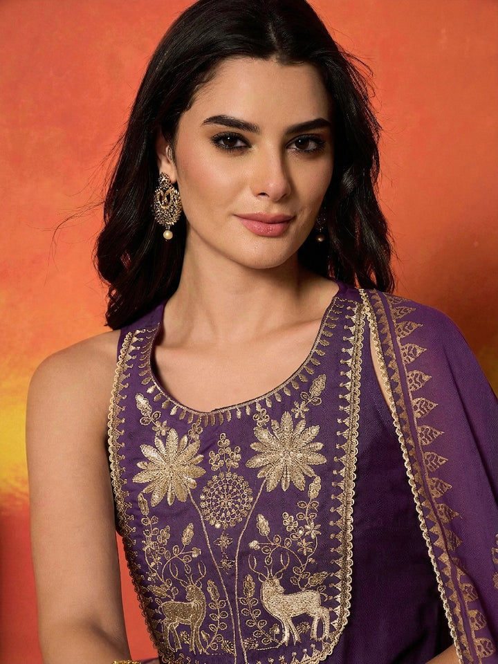 Solid &amp; Embroidered Rayon Straight Kurti Farshi Salwar With Dupatta Dupatta