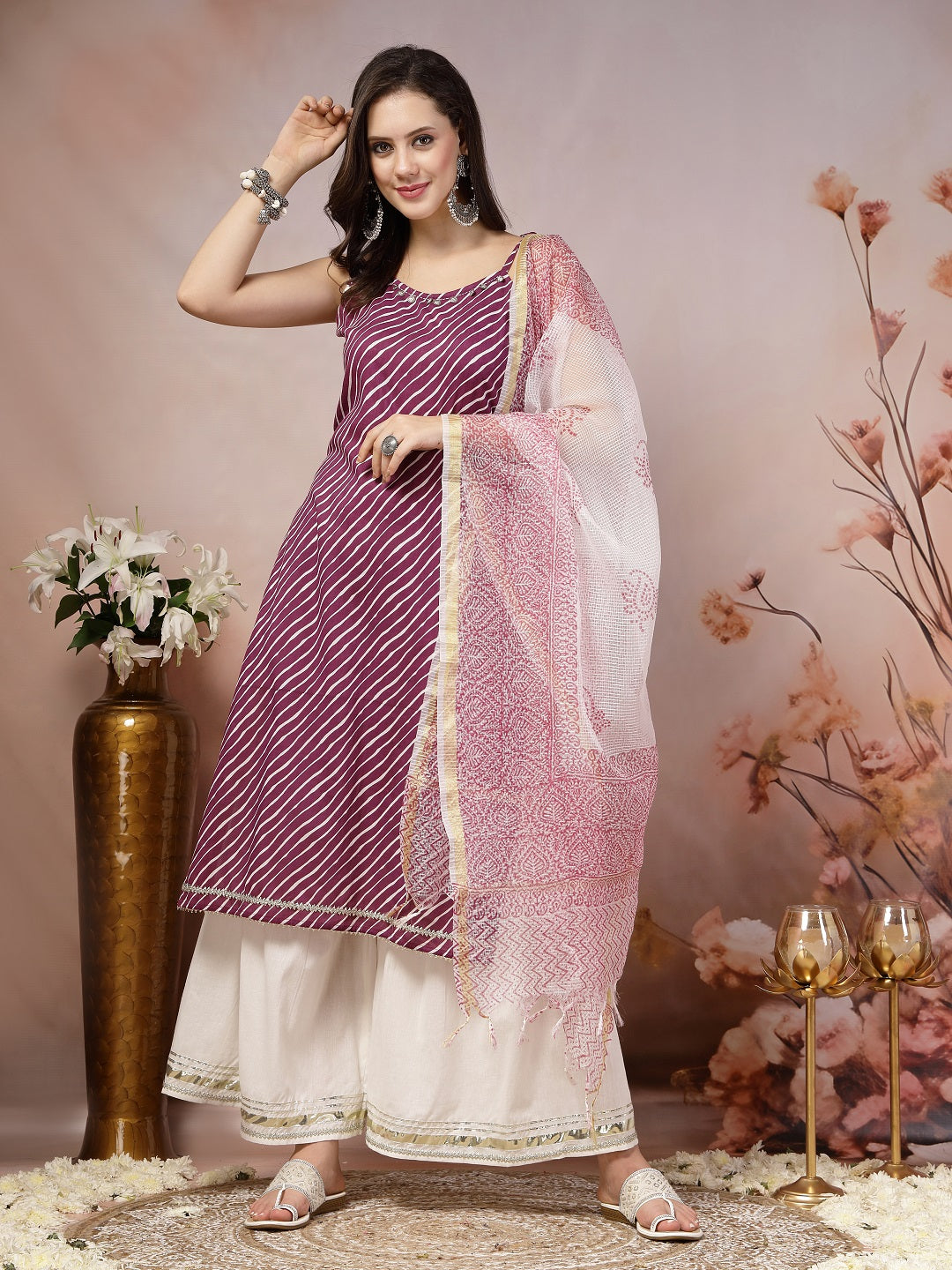 Stylum purple cotton printed kurta – wholesale supplier