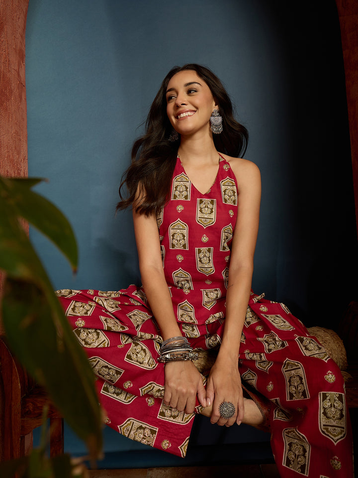 Printed Pure Cotton Short Kurti With Farshi Salwar