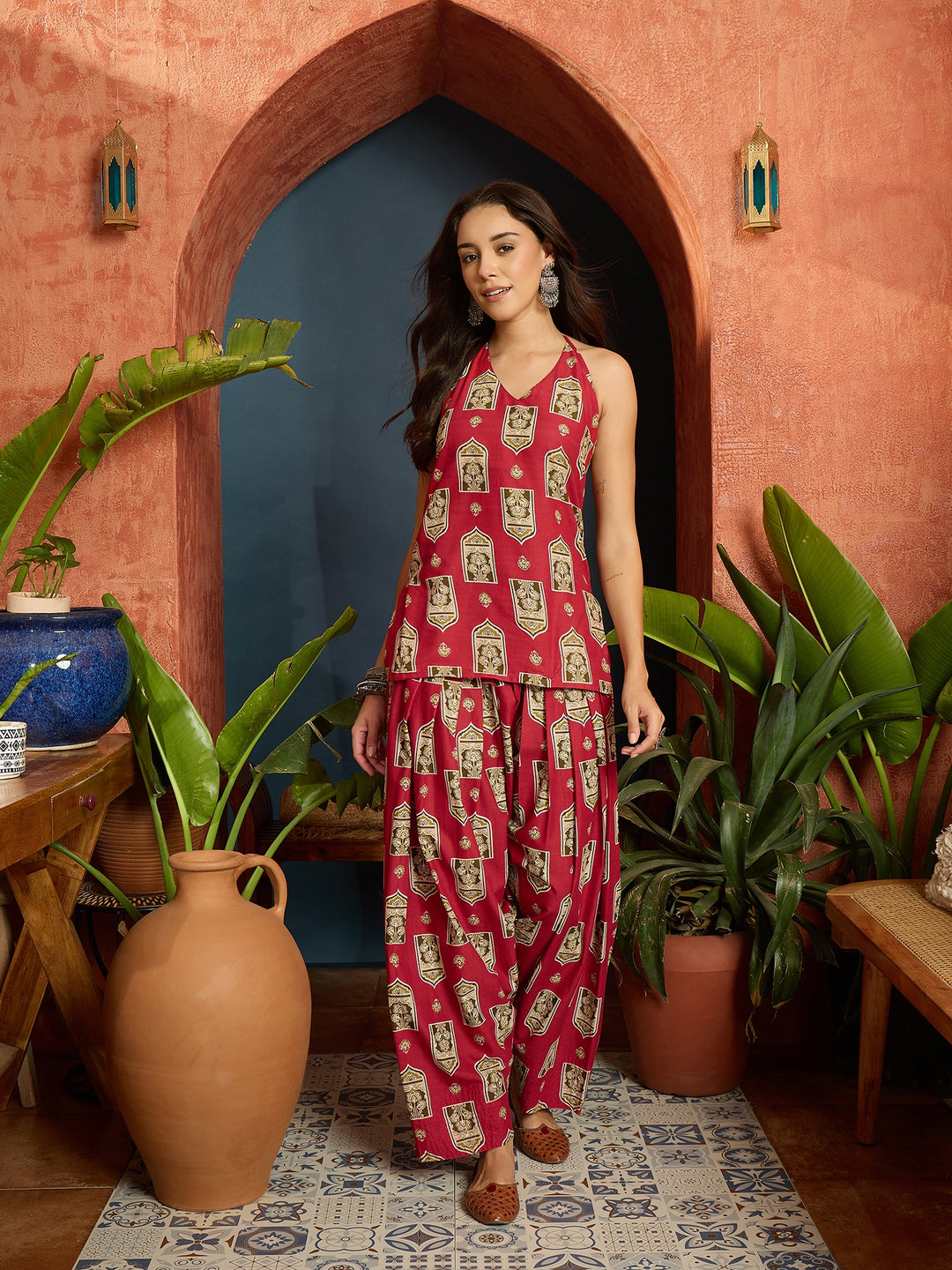 Printed Pure Cotton Short Kurti With Farshi Salwar