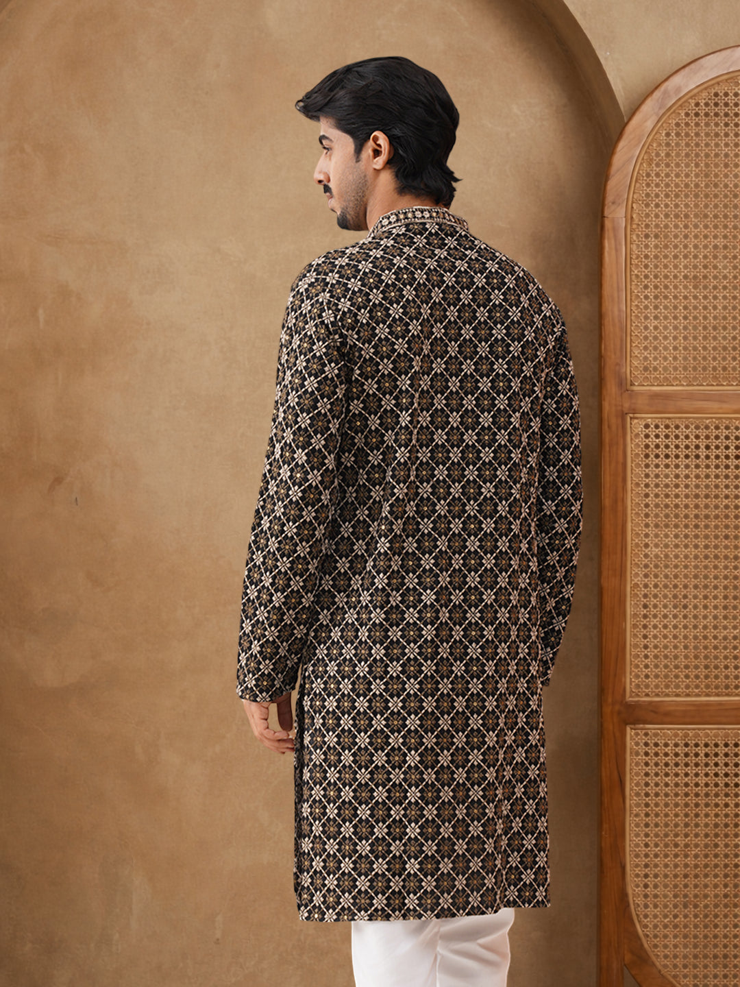 Viscose Rayon Embroidered Sequin Kurta
