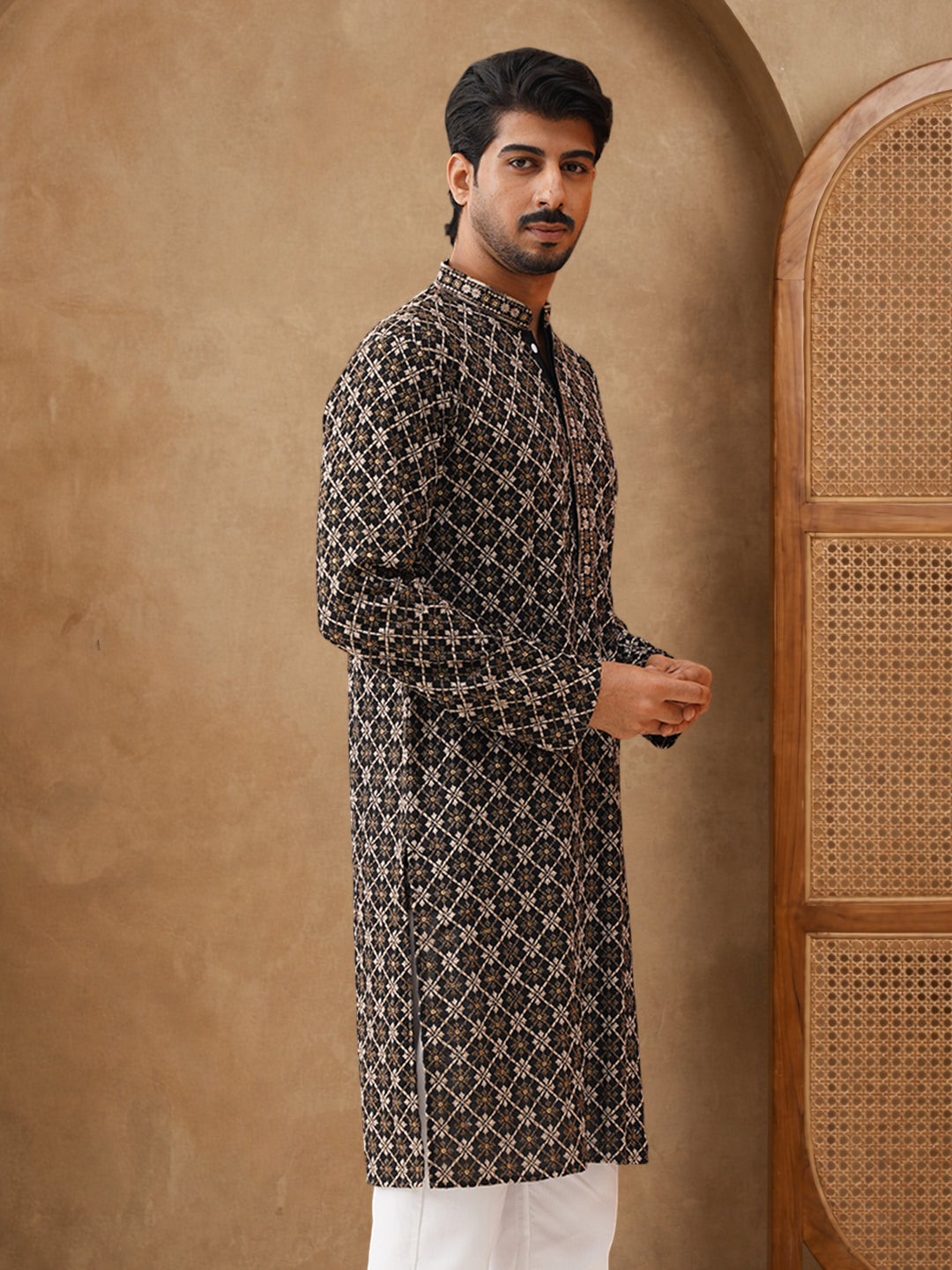Viscose Rayon Embroidered Sequin Kurta