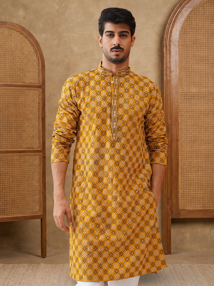 Viscose Rayon Embroidered Sequin Kurta